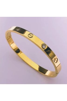 دستبند استیل طلائی زنانه استیل ضد زنگ کد 304525848
