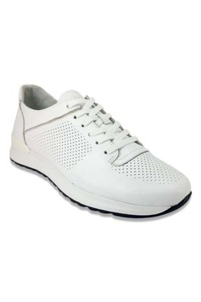 کفش کژوال سفید مردانه چرم طبیعی پاشنه کوتاه ( 4 - 1 cm ) پاشنه ساده کد 813310229