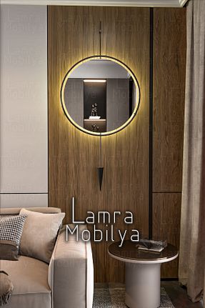 آینه مشکی فلزی Lamra Dizayn - کد 833875918
