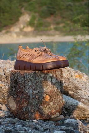 کفش کلاسیک بژ زنانه چرم طبیعی پاشنه متوسط ( 5 - 9 cm ) پاشنه پر کد 833888000