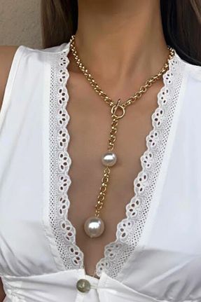 گردنبند جواهر طلائی زنانه روکش طلا کد 218337033