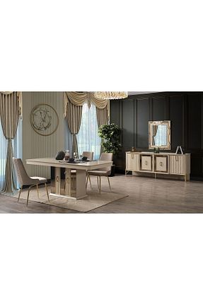 ست میز ناهارخوری قهوه ای mobilyabazari - کد 392654009