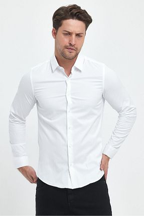 پیراهن سفید مردانه اسلیم فیت Plus Ninety - کد 770600451