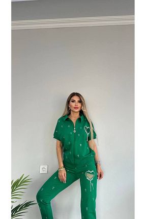 ست گرمکن سبز زنانه پاچه کش دار bonibon butikk - کد 833379035