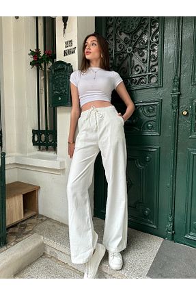 شلوار نباتی زنانه کتان AREF JEANS - کد 833990877