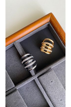 گوشواره غضروفی جواهر طلائی زنانه استیل ضد زنگ Bubbleatelier - کد 834013614
