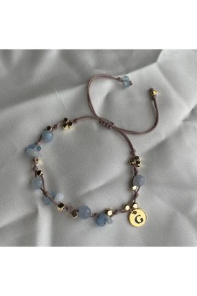 دستبند جواهر آبی زنانه سنگی کد 776543280