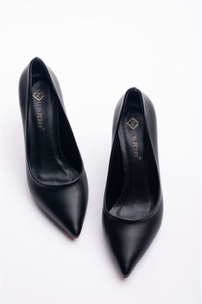 کفش پاشنه بلند کلاسیک مشکی زنانه چرم مصنوعی پاشنه نازک پاشنه متوسط ( 5 - 9 cm ) کد 412414625