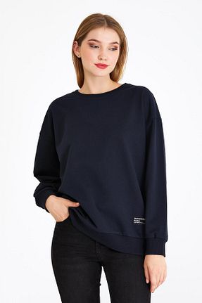 سوئیشرت سرمه ای زنانه ساده COMEOR - کد 830595490