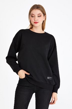 سوئیشرت مشکی زنانه ساده COMEOR - کد 830585985