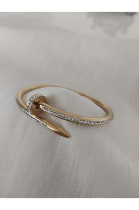 دستبند استیل طلائی زنانه فولاد ( استیل ) کد 737715450