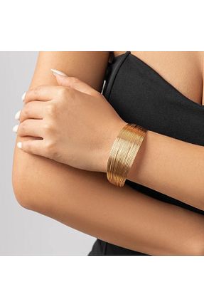 دستبند استیل (فولاد) طلائی زنانه استیل ضد زنگ zeynep - کد 834029931