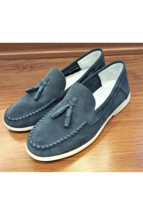 کفش کلاسیک آبی مردانه چرم طبیعی پاشنه کوتاه ( 4 - 1 cm ) پاشنه ساده کد 753304760