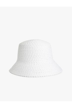 کلاه سفید زنانه حصیری کد 834112111