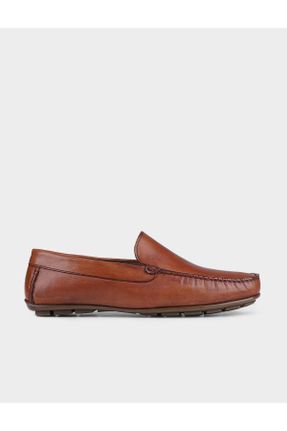 کفش لوفر قهوه ای مردانه چرم طبیعی پاشنه کوتاه ( 4 - 1 cm ) کد 251219156
