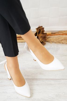 کفش مجلسی سفید زنانه پاشنه متوسط ( 5 - 9 cm ) پاشنه نازک کد 641456672