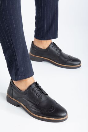 کفش کلاسیک مشکی مردانه چرم مصنوعی پاشنه کوتاه ( 4 - 1 cm ) کد 758759945