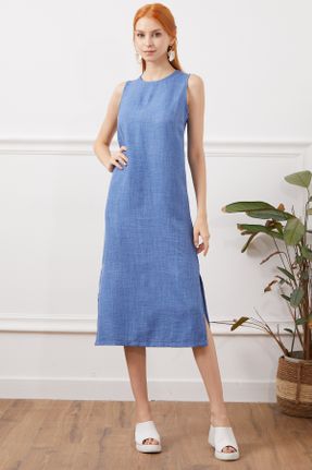 لباس آبی زنانه بافت پلی استر رگولار کد 834111663