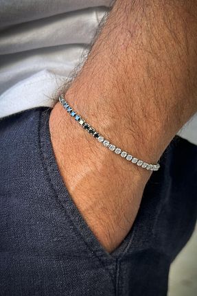 دستبند جواهر مشکی مردانه زیرکن FRNCH - کد 834193967