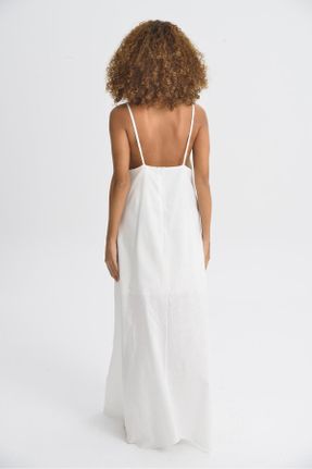 لباس سفید زنانه بافتنی رگولار بند دار کد 834215770