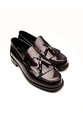 کفش کلاسیک زرشکی مردانه چرم طبیعی پاشنه کوتاه ( 4 - 1 cm ) پاشنه نازک کد 834215436