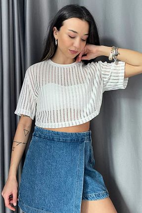 بلوز بژ زنانه ساده GÜLSELİ - کد 834203080