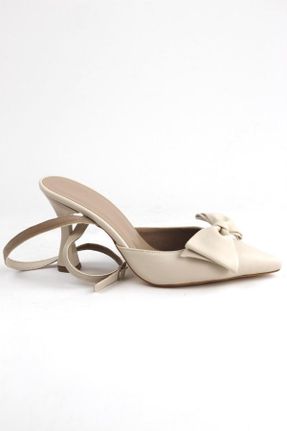 کفش پاشنه بلند کلاسیک بژ زنانه چرم مصنوعی پاشنه نازک پاشنه متوسط ( 5 - 9 cm ) کد 825780894