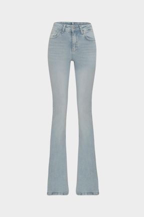 شلوار جین آبی زنانه پاچه اسپانیولی اسلیم جوان بلند کد 820660154