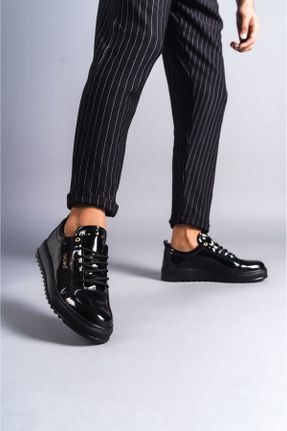 کفش کلاسیک مشکی مردانه چرم مصنوعی پاشنه کوتاه ( 4 - 1 cm ) پاشنه ساده کد 834344343