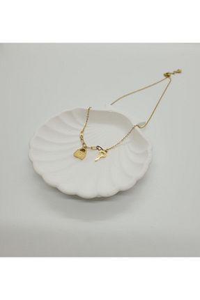 گردنبند استیل ( فولاد ) طلائی زنانه استیل (فولاد) ozgurca aksesuar - کد 684507127