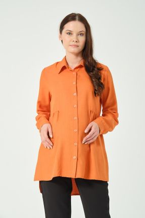 پیراهن نارنجی زنانه رگولار کد 834390019
