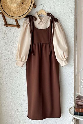 لباس قهوه ای زنانه بافتنی ceylan otantik - کد 834405404