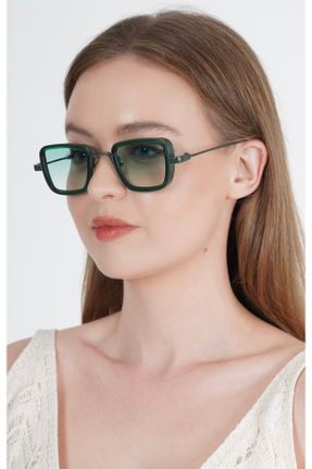 عینک آفتابی سبز زنانه 47 UV400 فلزی آینه ای کد 834463572