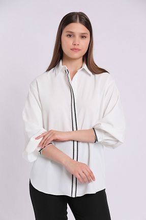 پیراهن نباتی زنانه یقه پیراهنی Yake - کد 834415633