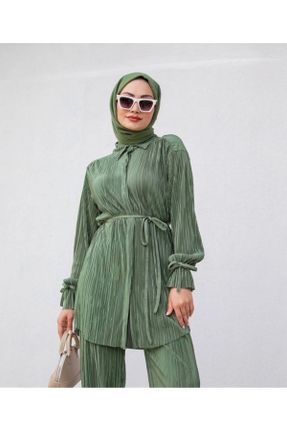 ست خاکی زنانه اسلیم بافتنی مخلوط پلی استر کد 834413943