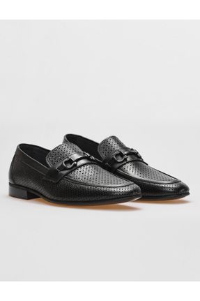 کفش کلاسیک مشکی مردانه چرم طبیعی پاشنه کوتاه ( 4 - 1 cm ) کد 791492520