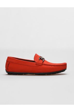 کفش لوفر قرمز مردانه چرم طبیعی پاشنه کوتاه ( 4 - 1 cm ) کد 791871839