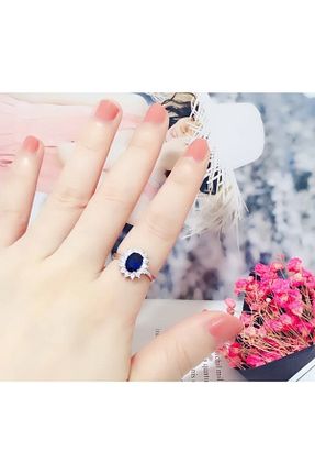 انگشتر نقره آبی زنانه یاقوت کبود BESKAR - کد 237976417