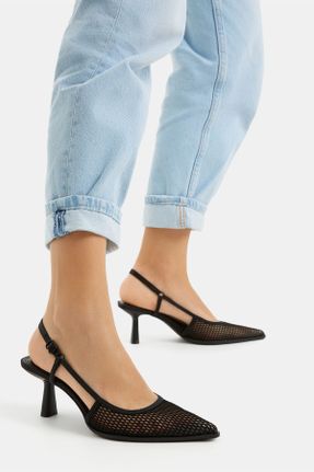 کفش پاشنه بلند کلاسیک مشکی زنانه پلی استر پاشنه نازک پاشنه متوسط ( 5 - 9 cm ) کد 804103900