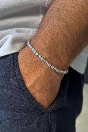 دستبند جواهر سفید مردانه زیرکن FRNCH - کد 834188029