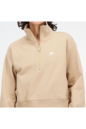 سوئیشرت اسپرت بژ زنانه کراپ New Balance - کد 820437316