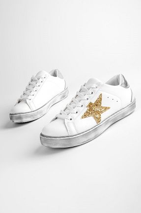 کفش اسنیکر طلائی زنانه بند دار LAL SHOES & BAGS - کد 831002965