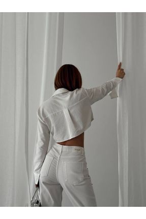 شلوار جین سفید زنانه پاچه تنگ فاق بلند جین کد 834264328