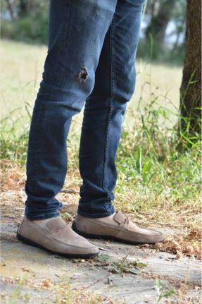 کفش کژوال قهوه ای مردانه جیر پاشنه کوتاه ( 4 - 1 cm ) پاشنه ساده کد 824326489