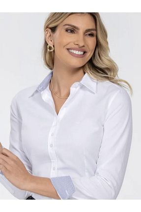 پیراهن سفید زنانه اسلیم فیت By shirts - کد 132246814