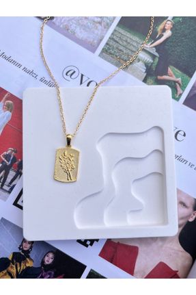 گردنبند جواهر طلائی زنانه استیل ضد زنگ کد 794896422