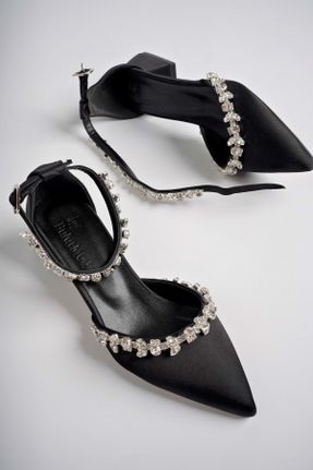 کفش پاشنه بلند کلاسیک مشکی زنانه چرم مصنوعی پاشنه ضخیم پاشنه کوتاه ( 4 - 1 cm ) کد 833010085