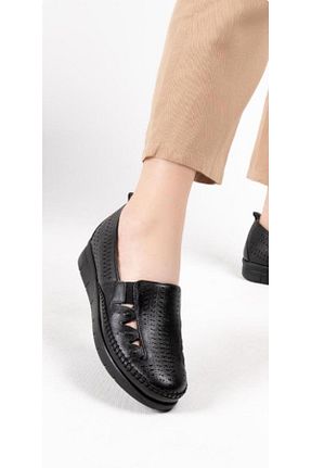 کفش لوفر مشکی زنانه چرم خالص YADE MODA - کد 830790666