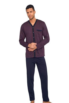 ست لباس راحتی زرشکی مردانه پنبه ای KLY - کد 834403959