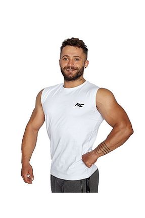 رکابی اسپرت سفید مردانه پنبه - الاستین MUSCLECLOTH - کد 44127743